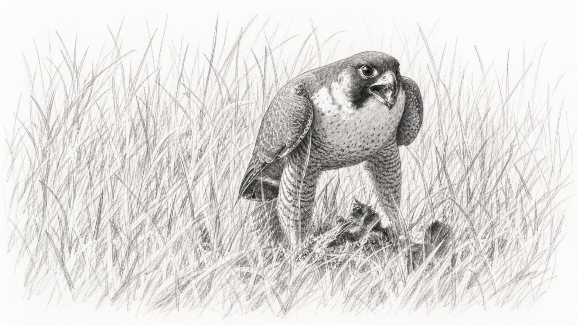 A Peregrine Falcon feeding at Woodbourne Lakes in late May 2026 - Ben Fouche A Peregrine Falcon feeding at Woodbourne Lakes in late May 2026 - Ben Fouche